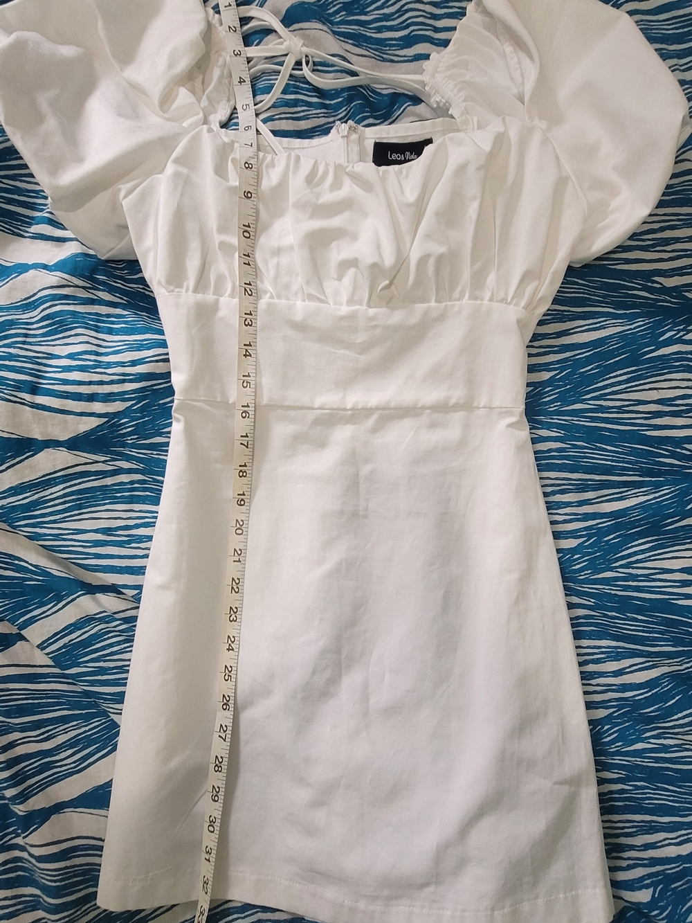 White Puff-Sleeve Mini Dress